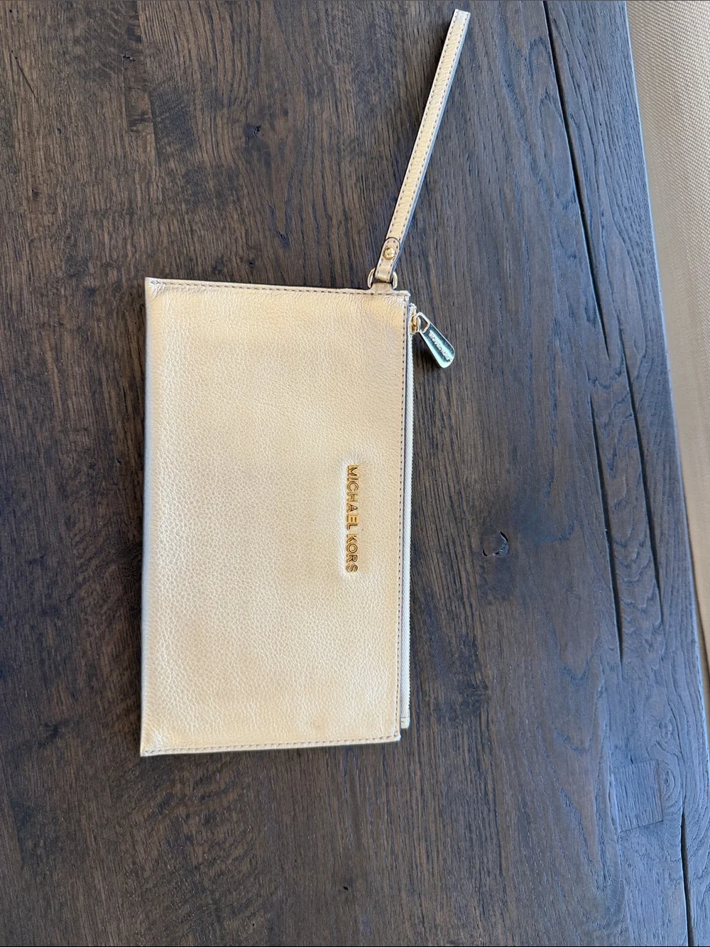 NWOT- Michael Kors Metallic Gold Wristlet Clutch